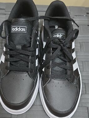 adidas Black and White Low-Top Lace-Up Sneakers